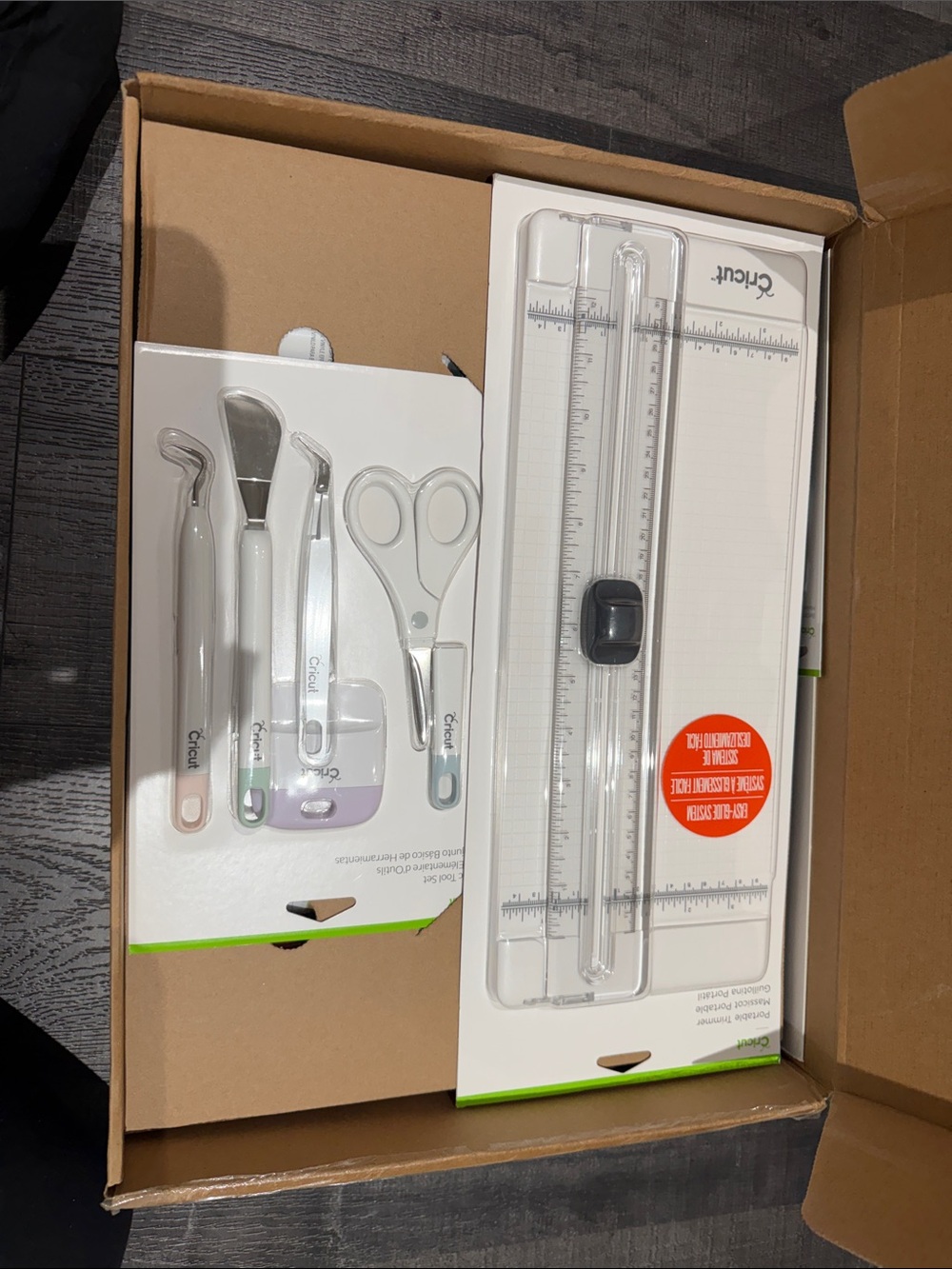 Cricut Craft Tool Kit with Clear Rolling Trimmer - White & Clear